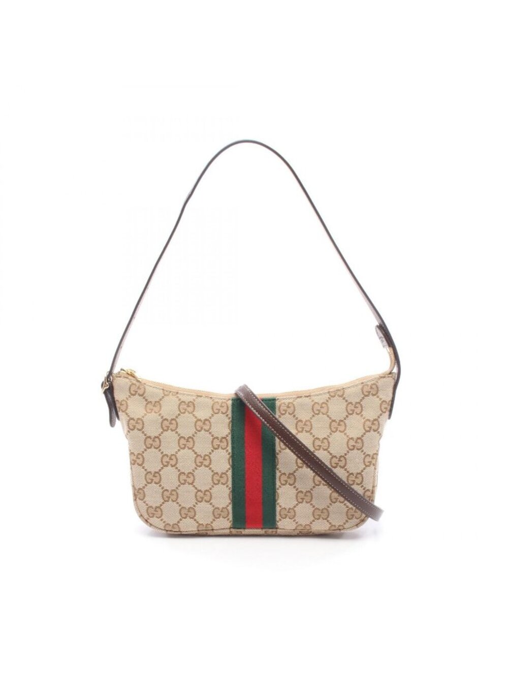 Gucci Shoulder Bag Lunetta Small Crossbody GG Canvas Leather